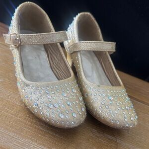Sparkling Gold Kids Shoes short heel size 11